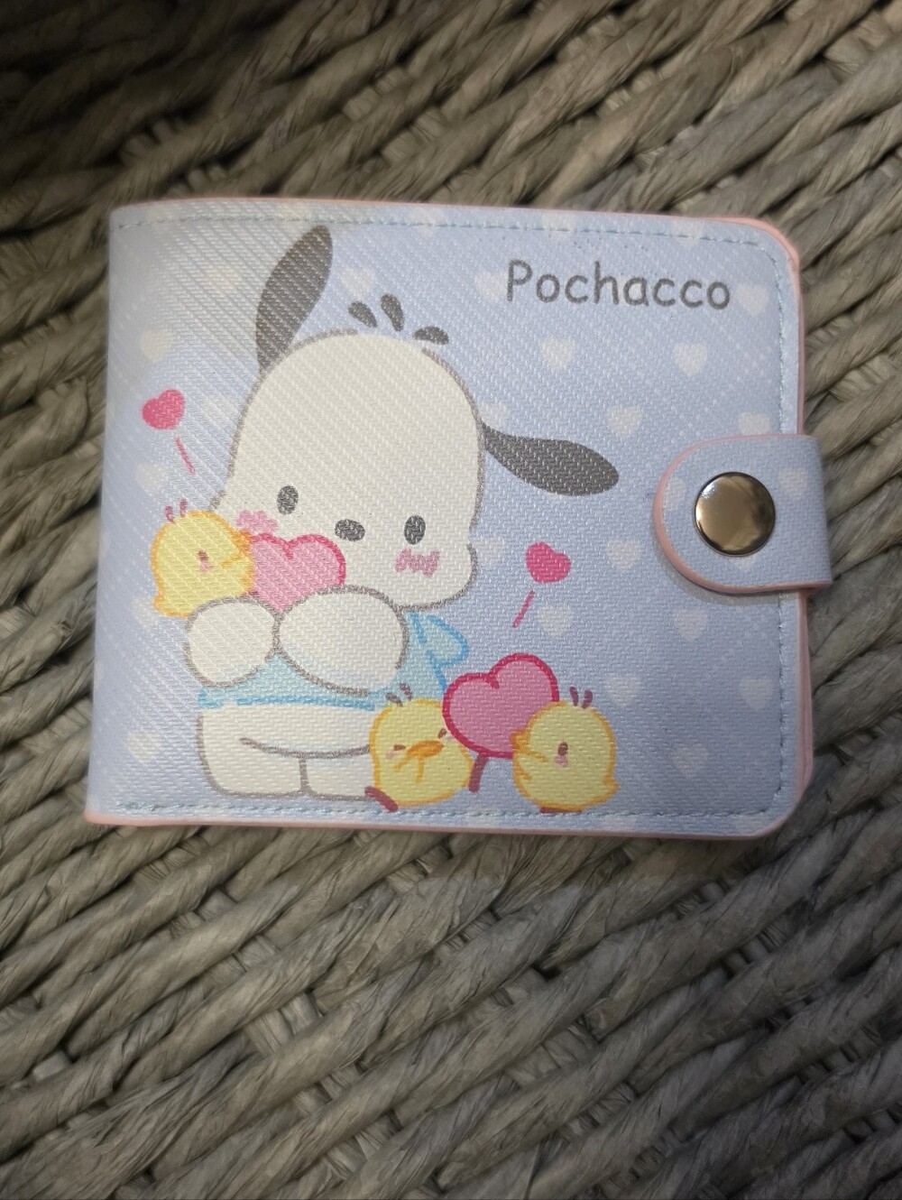 Sanrio Pochacco Light Blue Wallet with Pink Trim
